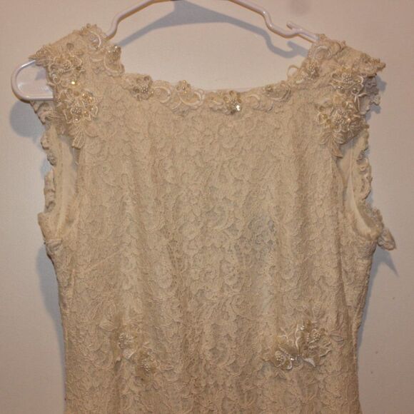 Adrianna Papell  White Lace Floral Sleeveless Maxi Dress Women's Size 12 - Picture 2 of 10